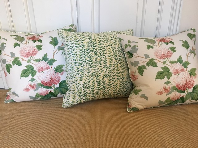 Ikea Emmie Stra Embroidered Floral Down Throw Pillow Pink Green
