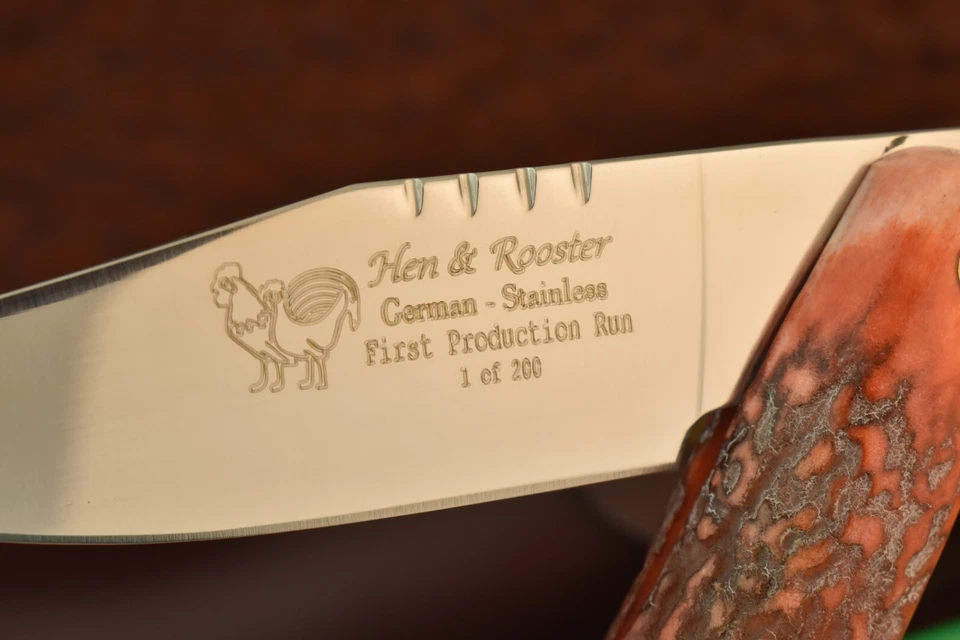 HEN & ROOSTER SPAIN RED STAG SPANISH FOLDING CLASP KNIFE NICE (22977) - Image 3 of 4