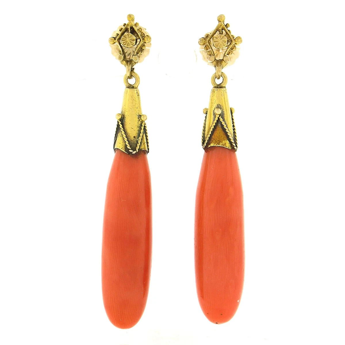 Orange shop coral earrings