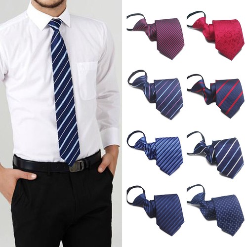 Men's Ties Solid Color Striped Jacquard Necktie Formal Wedding Party US * - Bild 2 von 26