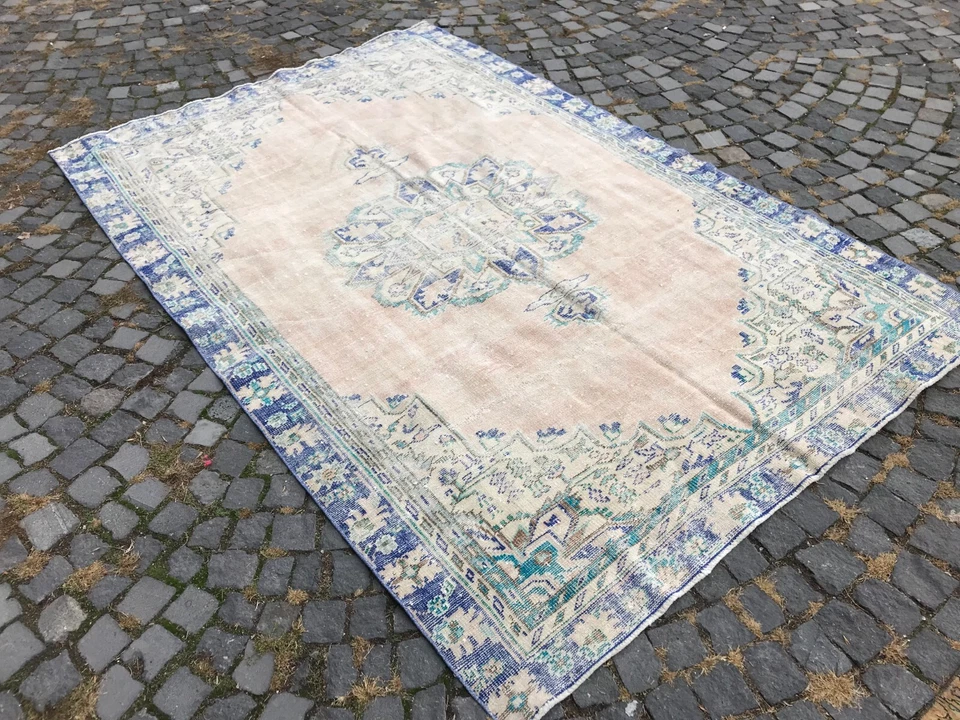 Turkish Antique rug Bohemian Area rug Oushak rug Vintage Rug Handmade Wool rug - Image 3 of 4