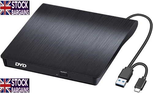 Type-C USB 3.0 External DVD Drive Portable CD/DVD +/-Rw Rewriter Burner (E706)