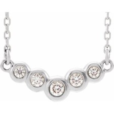 Sterling Silver 1/8 CTW Natural Diamond 16" Necklace