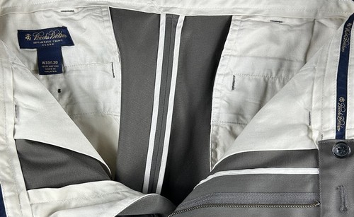 Brooks Brothers Advantage Chino Clark Men's Pant Khaki Beige Flat Pocket W33xL30 - Picture 2 of 9