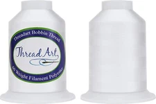 ThreadArt Bobbin Thread -5000 Meter Cones- Black or White for Machine Embroidery