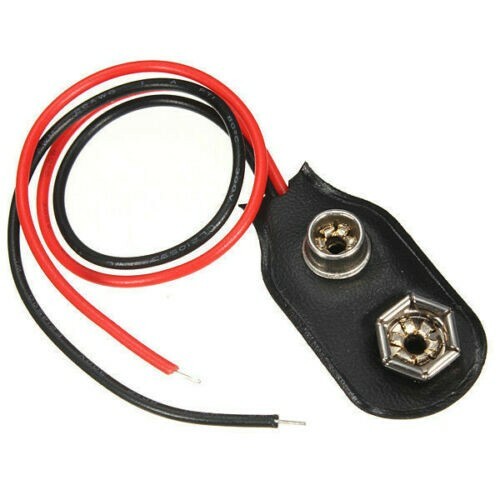 9 Volt Battery Snap-on Clips With Holder Cable Terminal Connector - New
