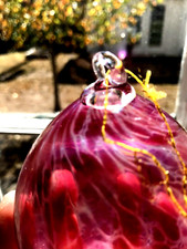 Gorgeous blown glass Christmas ornament ball - beautiful - pink