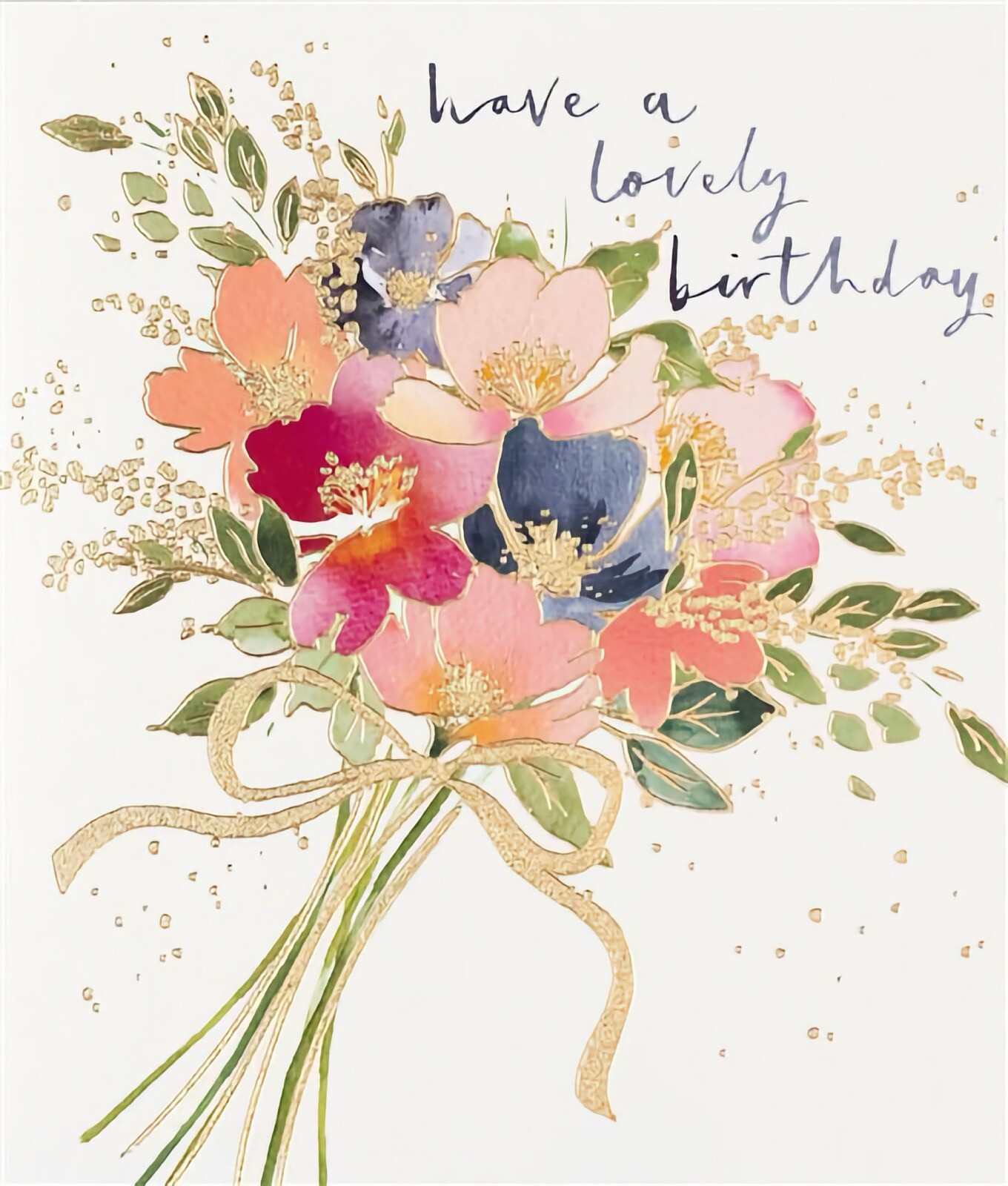 Have A Lovely Birthday Card Floral Flowers Female Mum Nan Sister Daughter Friend