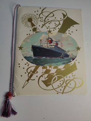 SS America 22. März 1964 Galadinner Menü. Vintage