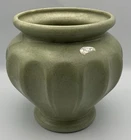 Haeger Pottery Florists Telegraph Delivery Green Ribbed Planter Vase 8"
