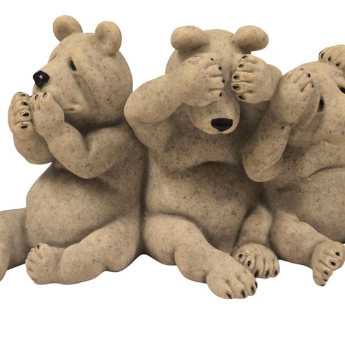 Quarry Critters See Hear Speak No Evil Bear Figurine Uh Oh Vintage Collectible - Picture 4 of 23