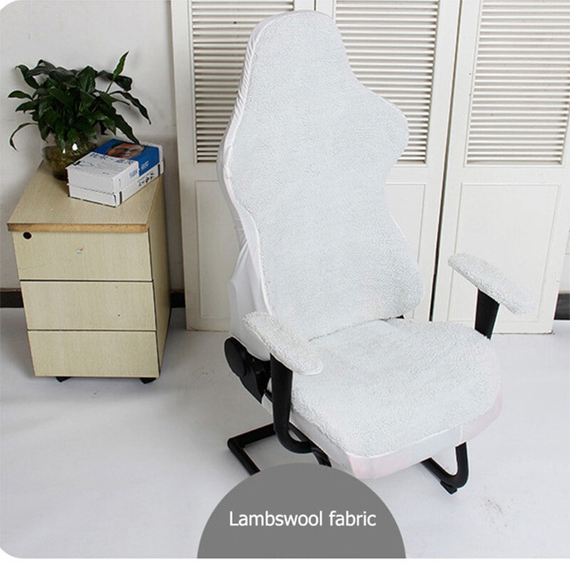 4pcs Plush Gaming Chair Covers with Armrest Protectors for Office Seats US-image