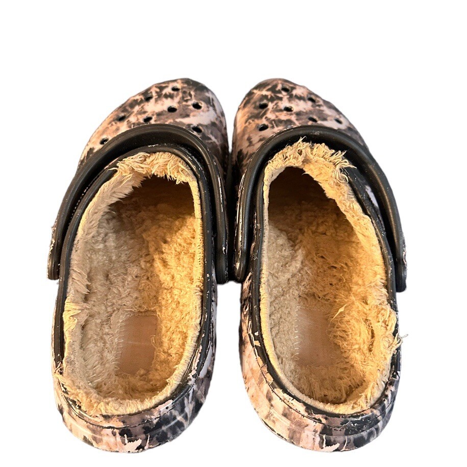 CROCS Classic Lined Bleach Dye Clog Faux Fur Women’s … Gem