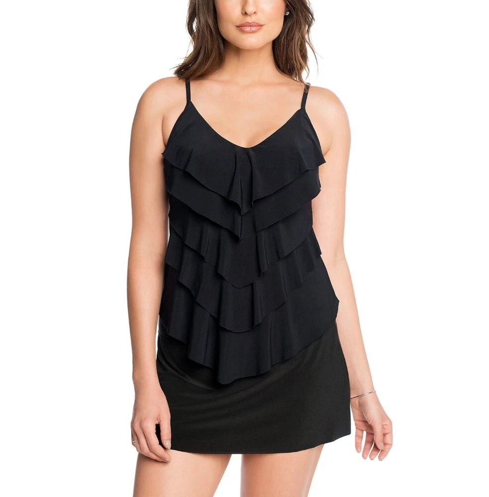 Vanishing Act By Magic Brands Tankini Swimsuit Top Sizes 8 10 12 New