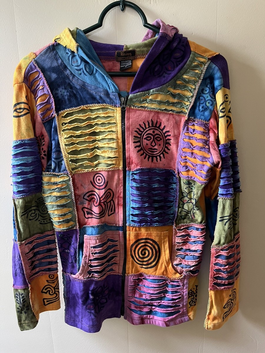 Rising International Nepal Vibrant Boho Patchwork Colorful Sun