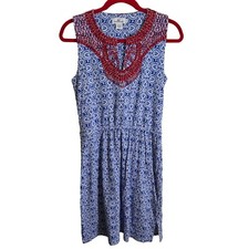 Vineyard Vines Tile Print Embroidered Jersey Knit Dress Size S