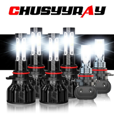 SHENKENUO 8000K LED Headlight Kit For Chrysler 300 2005-2009 – 6 Bulbs (High/Low/Fog)