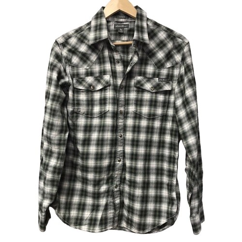 Eddie Bauer Shirt Mens Small Plaid Green White Classic Fit - 第 1/7 張圖片