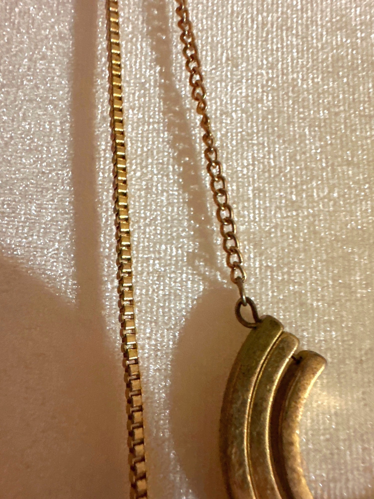 Long Crescent Dangle Retro Statement Necklace Vin… - image 4