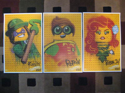 2017 DC Lego Batman Posters Set of 3 Gotham Animated Adventure 11 x 17