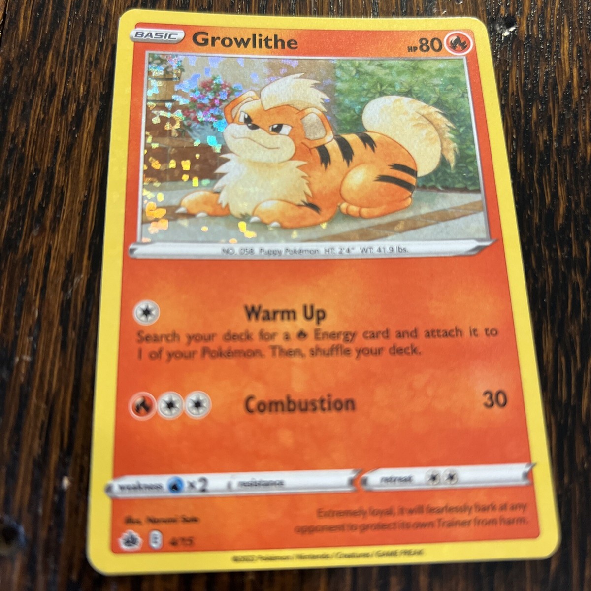 Growlithe Holo 4/15 McDonalds 2022 Match Battle Pokemon Card Mint NM