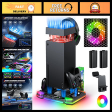 Auto Cooling Fan  Charge Stand for Xbox Series X - 11 Light Modes, Wireless Cha