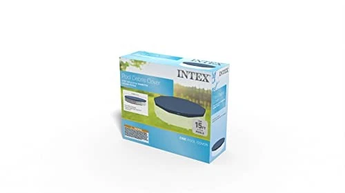 Intex Round Metal Frame Pool Cover, Blue, 15 ft - Image 4 of 4