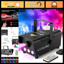 Fog Machine with LED Lights, 12 Color Effects, Perfect for Parties  Events