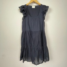 Nation LTD Luella Babydoll Dress Womenâs Sz XS Black Tiered Ruffle Sleeve