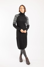 Weird Fish Ezzie Fair Isle Roll Neck Knitted Dress