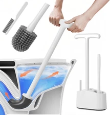 3 in 1 Toilet Brush and Plunger Set，Extended Handle Plunger,Heavy Duty Toilet Bo