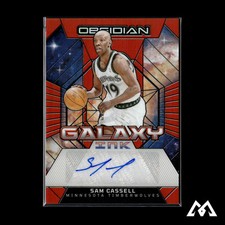 2023-24 Panini Obsidian #GI-CAS Sam Cassell Galaxy Ink EE Orange Flood #/75