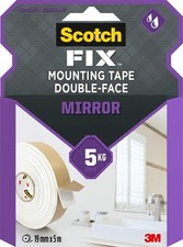 Scotch Fix Mirror Double Sided Mounting Tape 19mm x 5m For Indoor Use Humid