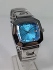 Vtg Lorus Mens Watch Faceted Crystal Blue Dial 36mm V732-5B30 NEW BATTERY
