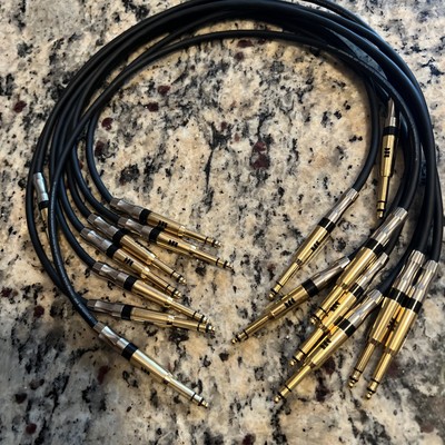 Lot Of 8 Pcs Monster Prolink Studiolink  500 TT Bantam Patchbay Cable Gold Tip