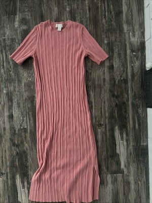 pink rose sweater dress Applique Pleated Long Sleeve Sweater Square Neck, Silvana Rose Mini Dress in Pink, Size XL,