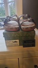 Gucci Mens GG Monogram Slide Sandal With Straps US size 10