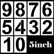 5 Inch Large Number Stencils,10 Pcs Curb Stencil Kit for Address Painting Reu...