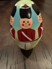 Vintage Wooden Nesting Soldier Bowling Game with 8 Little Soldiers and Ball