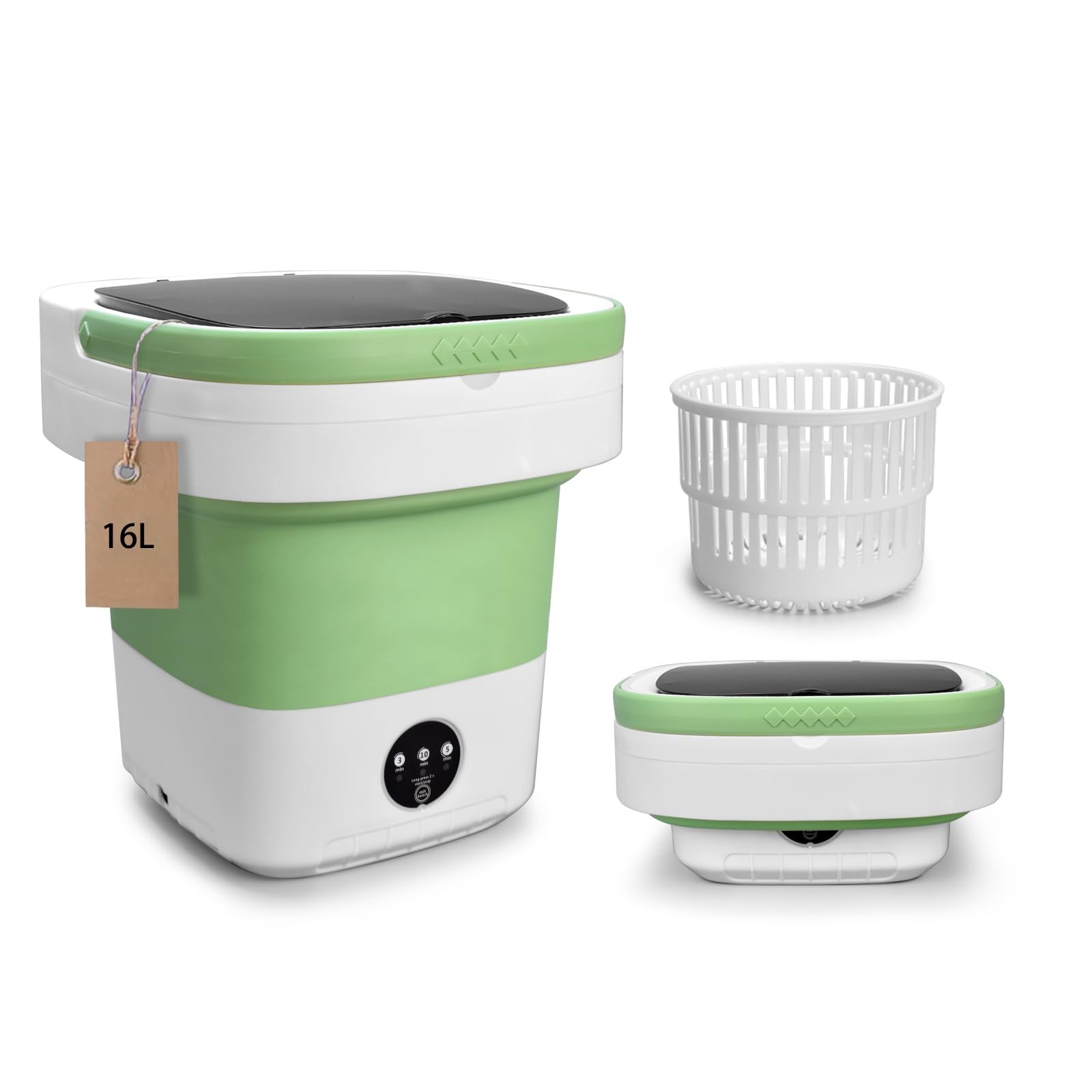 Portable Mini Washing Machine 16L with Spin Basket for Compact Laundry  