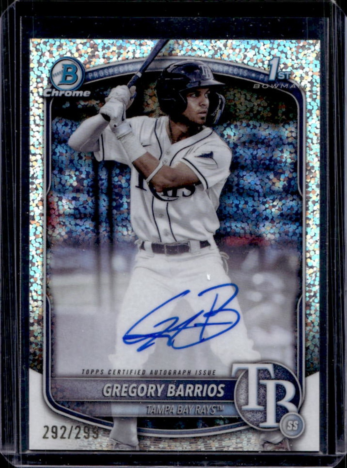 2025 Bowman Gregory Barrios Chrome Auto Speckle Refractor 1st #292/299