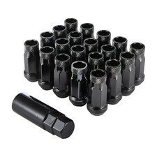Black 20pcs M12x1.5mm Extended Steel Open Ended Wheel Lug Nuts For Toyota Honda Black 20pcs M12x1.5mm Extended Steel Open Ended Wheel Lug Nuts For Toyota Honda