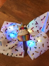 Lightup Party Clip In Hair Bow With 2 Blinking Settings And One Solid Setting