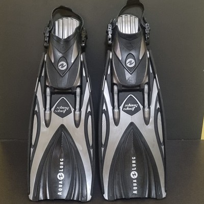 Aqua Lung Sling Shot Black/Gray Deep Ocean Swimming Scuba Diver Fins X-Large GC