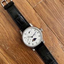 Parnis DUAL TIME White Guilloche Dial Mechanical Day/Night indicator GMT 