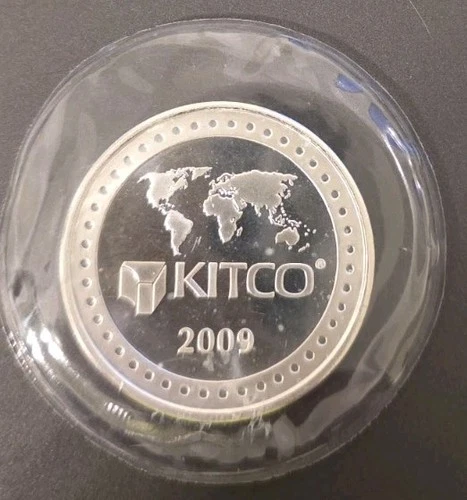 2009 Kitco Metals Mint Rare World Bullion-0.999 Silver 1 Ounce Oz Art Coin Round