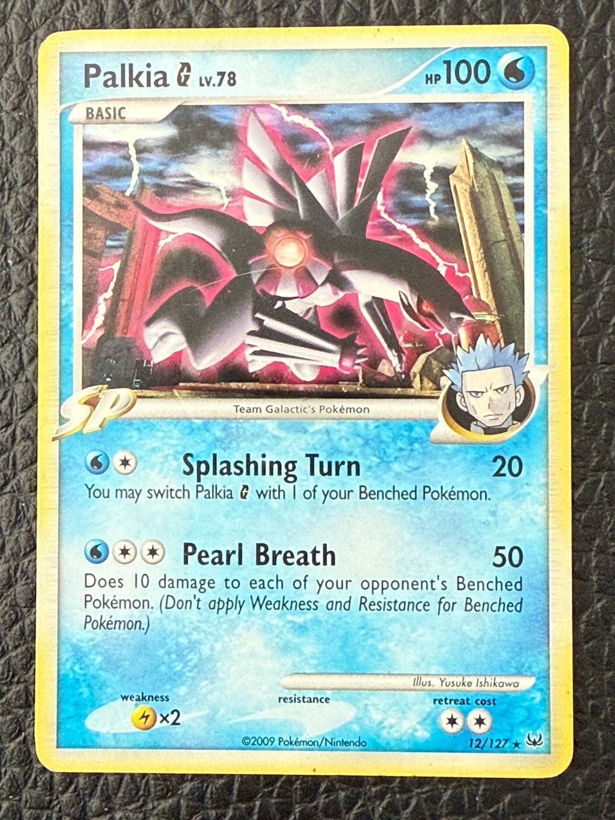 Pokemon 12/127 PALKIA G Platinum Base Holo Rare Card VG+ LP 2009