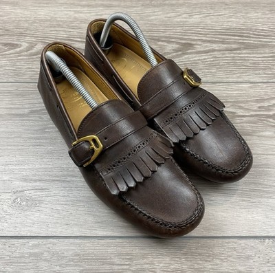 Church\'s Men\'s Leather Monk Strap Fringe Detail Dress Loafers Brown Size 8.5 Church main image 3