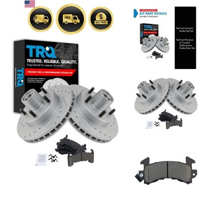 Performance Brake Rotor Drilled Slotted Coated & Ceramic Pad Front Kit