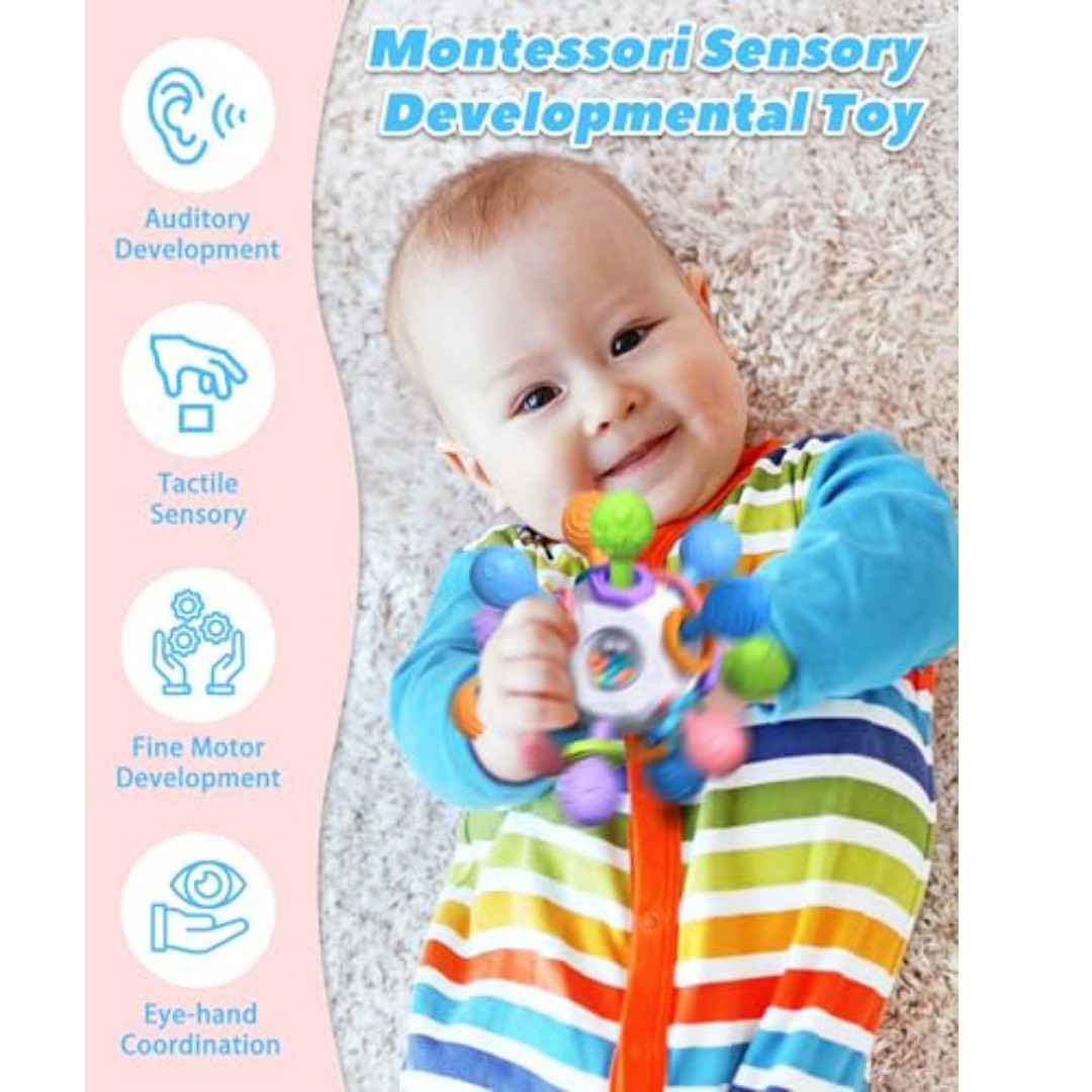 Baby Teething Toys For 0-6 6-12 Months Ages 0-2, Tummy Time Montessori Toys For